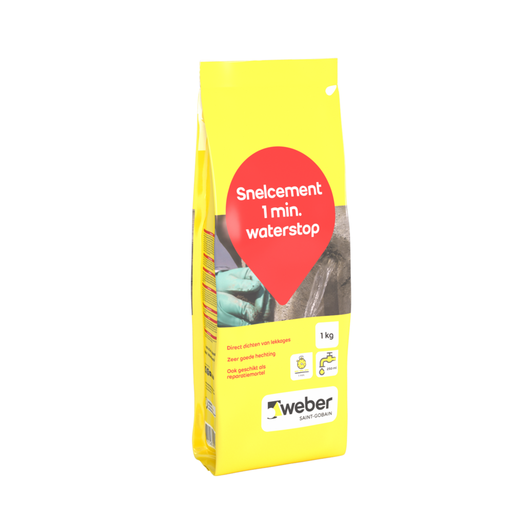 PACKSHOT_SNELCEMENT 1 MIN WATERSTOP_1KG weber snelcement 1 min. waterstop